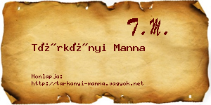 Tárkányi Manna névjegykártya